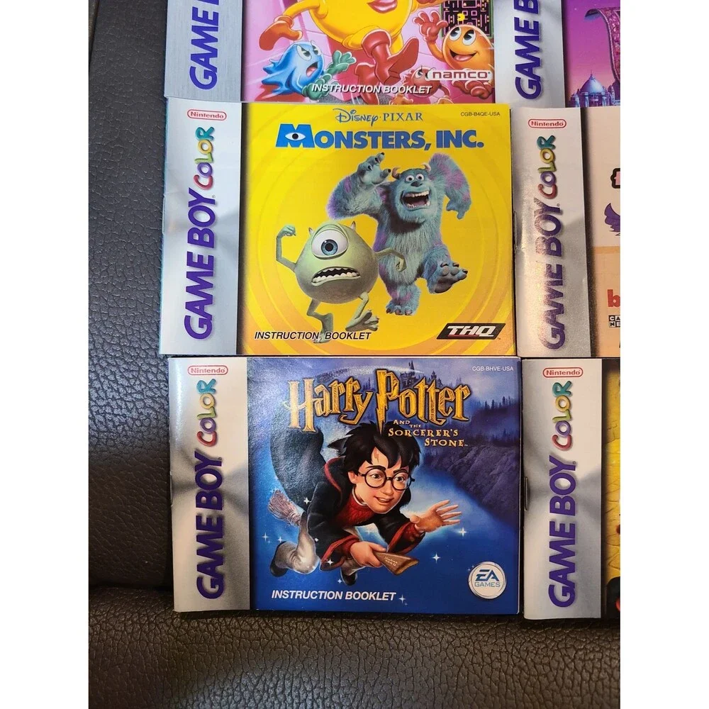 Gameboy Color Manual Only Lot - Harry Potter, Monsters Inc, Power Puff Girls